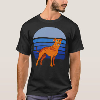 Camiseta Rhodesia Ridgeback Dog Retro Azul 2