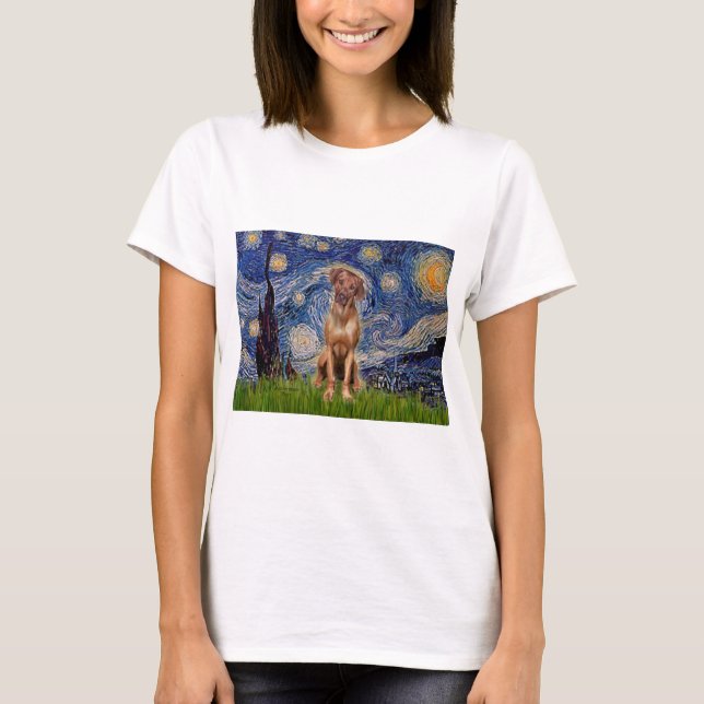 Camiseta Rhodesian Ridgeback 1 - Noche estrellada (Anverso)