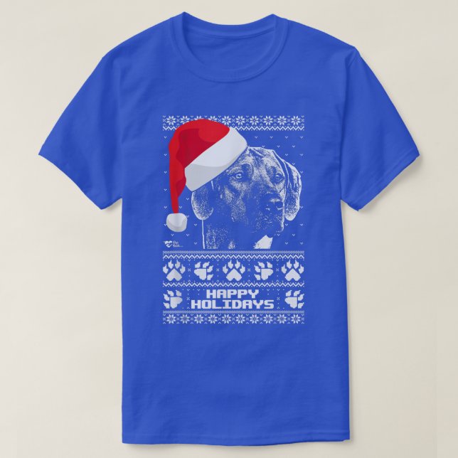 Camiseta Rhodesian Ridgeback Cute Felices Fiestas Navidades (Diseño del anverso)