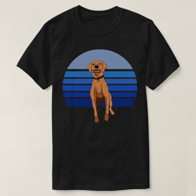 Camiseta Rhodesian Ridgeback Dog Retro Azul (Diseño del anverso)