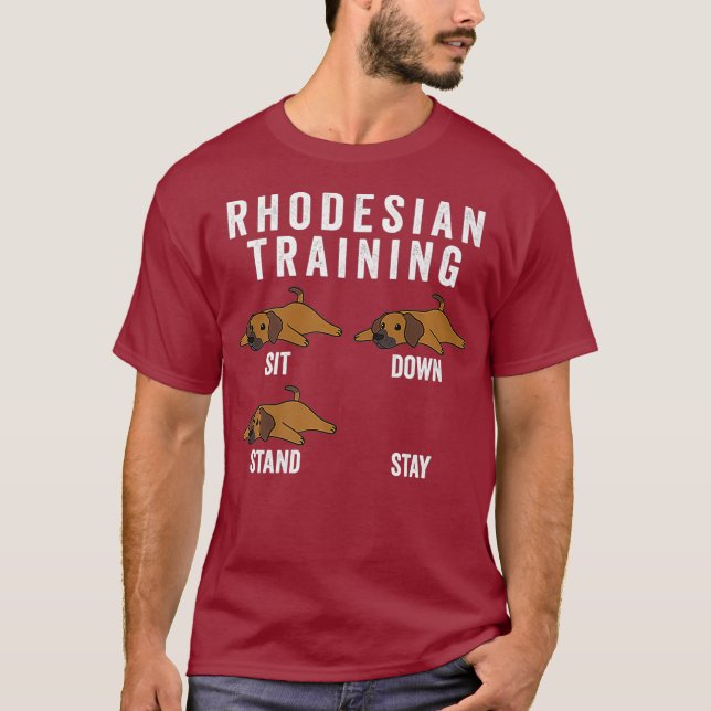 Camiseta Rhodesian Ridgeback Entrenamiento Dog Premium (Anverso)