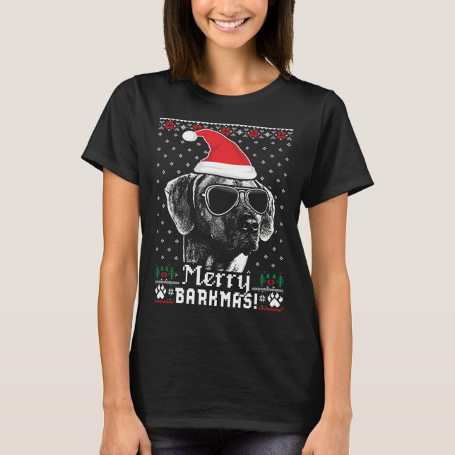 Camiseta Rhodesian Ridgeback Merry Barkmas Christmas (Anverso)