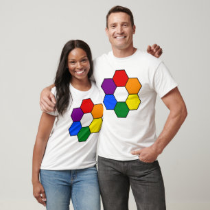 Camiseta Rhombus geométrico del arco iris