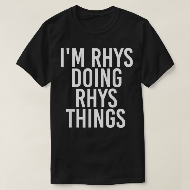 Camiseta RHYS HACIENDO RHYS COSAS NOMBRAN FANTÁSTICO Gif (Diseño del anverso)