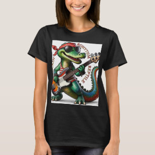 Camiseta Rhythm Reptile Lagarto Guitarrista Mujer Orgánico