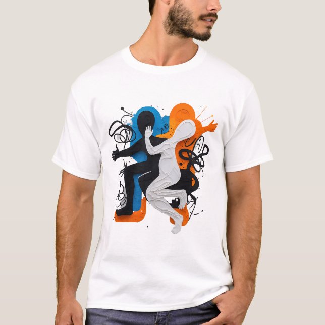 Camiseta Rhythmic Fusion: Dance of Shadows and Colors (Anverso)