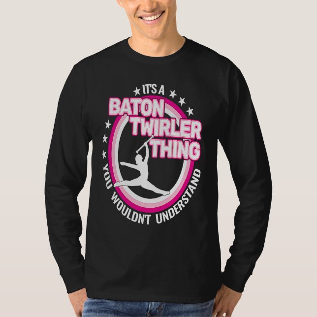 Camiseta rhythmic gymnastics  baton twirling retro for girl (Anverso)