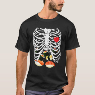 Camiseta Rib Cage Skeleton Sushi X Ray Skeleton Halloween C