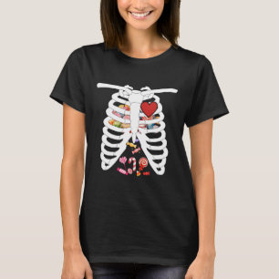 Camiseta Rib Cage X-ray Candy Funny Halloween Costume Niños