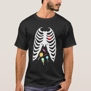 Camiseta Rib Skeleton Cage Candy Cute Kids