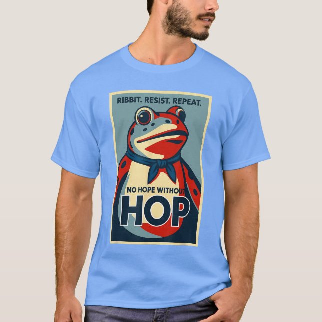 Camiseta Ribbit Resist Repeat No Hope Without Hop Portland  (Anverso)