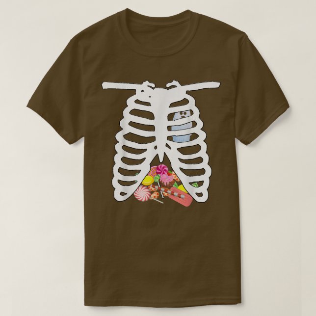 Camiseta RibCage Halloween Skeleton Candy XRay Gif (Diseño del anverso)