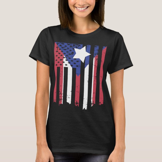 Camiseta Rican de los hombres de la bandera americana de (Anverso)