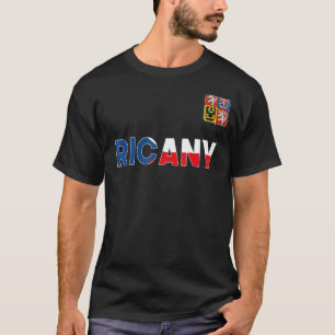 Camiseta Ricany República Checa Bandera Del Corazón Cubiert