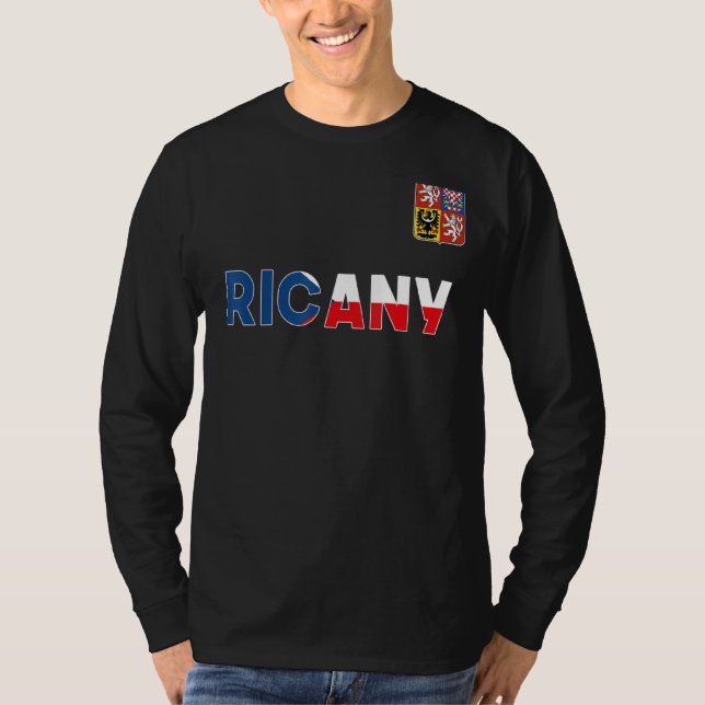 Camiseta Ricany República Checa Bandera Del Corazón Cubiert (Anverso)