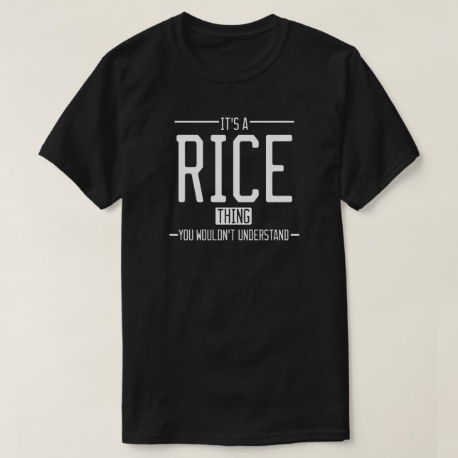 Camiseta Rice graciosa familia del apellido (Diseño del anverso)