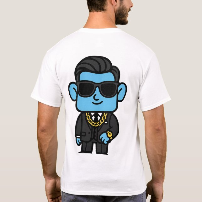 Camiseta Rich Smilo T-shirt - Luxury Blue character design (Reverso)