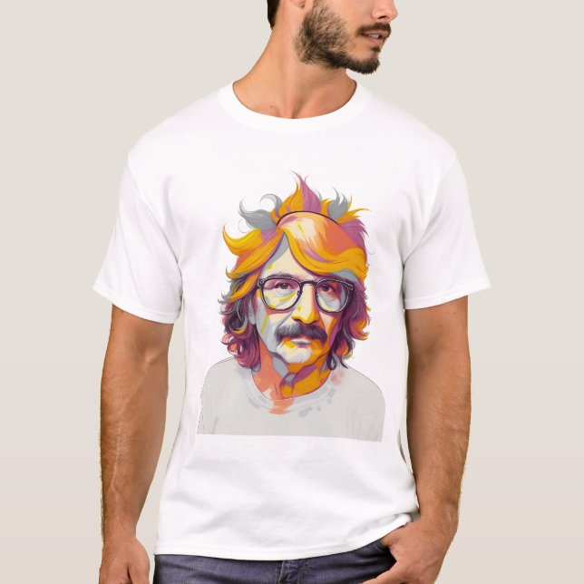 Camiseta Richard Brautigan Naranja (Anverso)