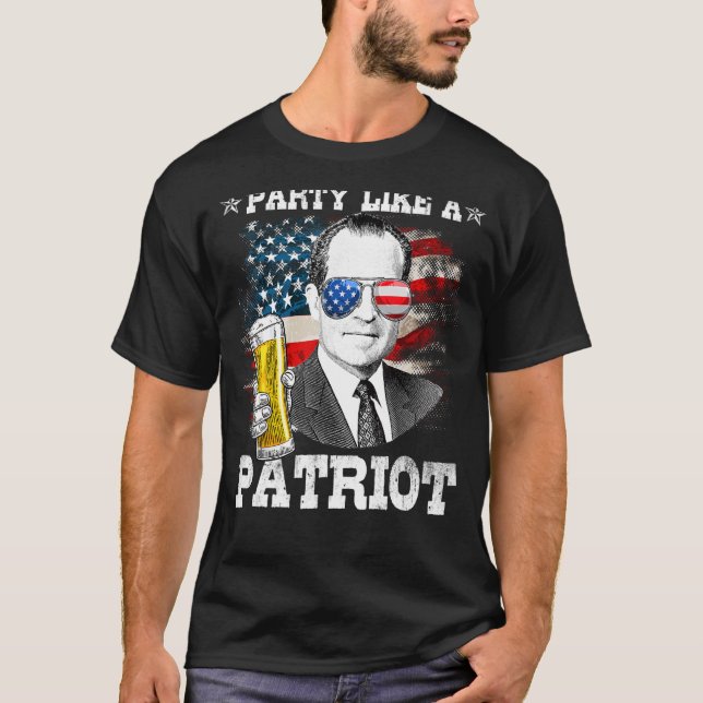 Camiseta Richard M Nixon Fiesta Como Patriota 4 De Julio (Anverso)