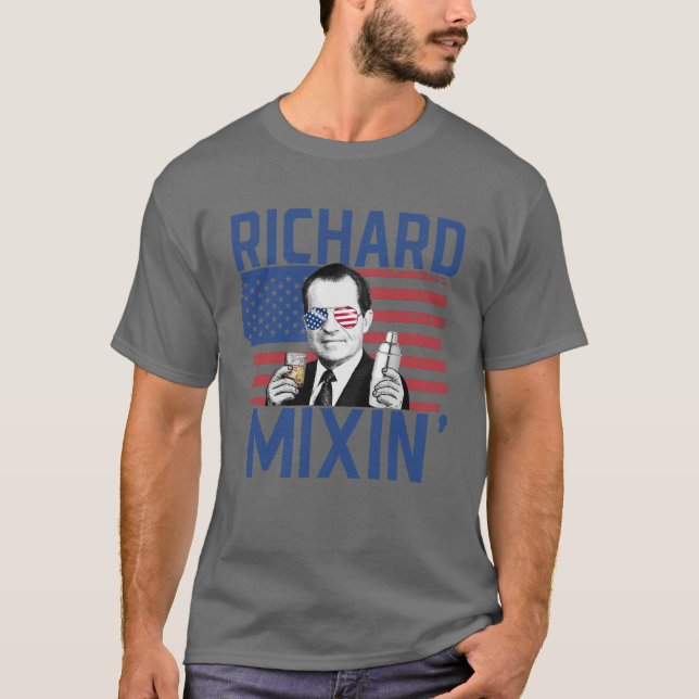 Camiseta Richard Mixin 4 De Julio Beber Presidente Nixon (Anverso)
