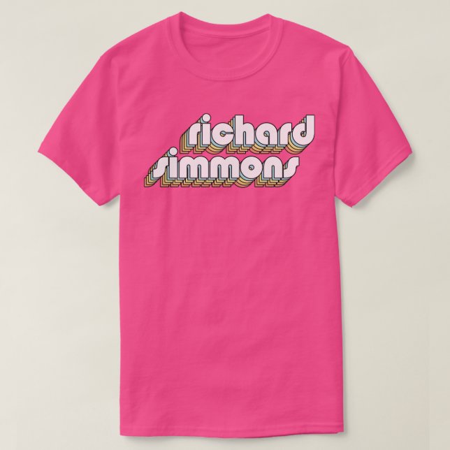 Camiseta Richard Simmons Retro Typography Rainbow Typograph (Diseño del anverso)