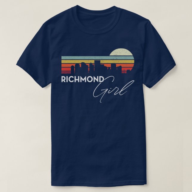 Camiseta Richmond Chica Retro Sunset City Skyline Souvenir (Diseño del anverso)