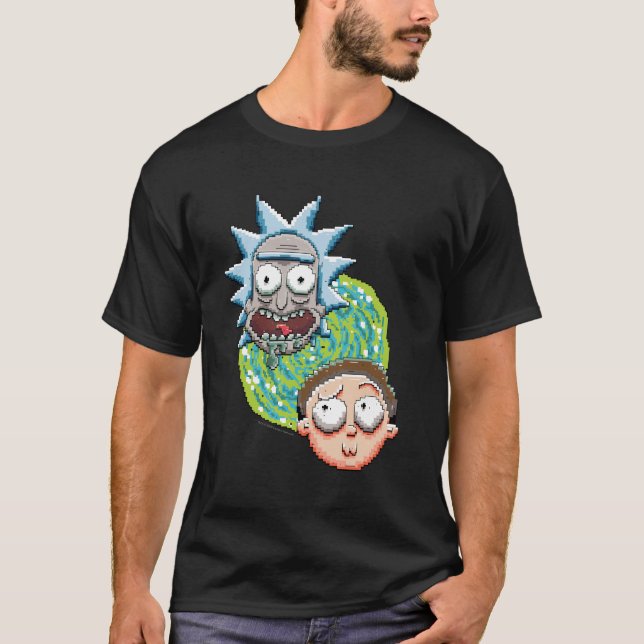 Camiseta RICK AND MORTY™ | Gráfica del portal de píxeles (Anverso)