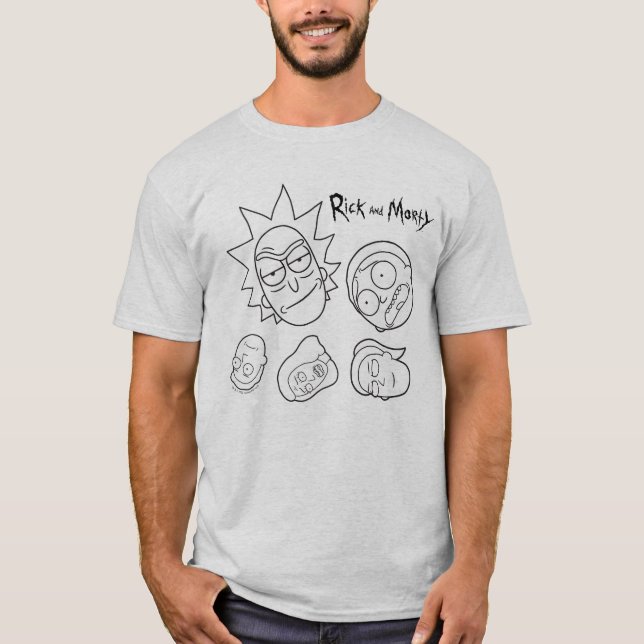 Camiseta RICK AND MORTY™ | Patrón de cabeza de familia Smit (Anverso)