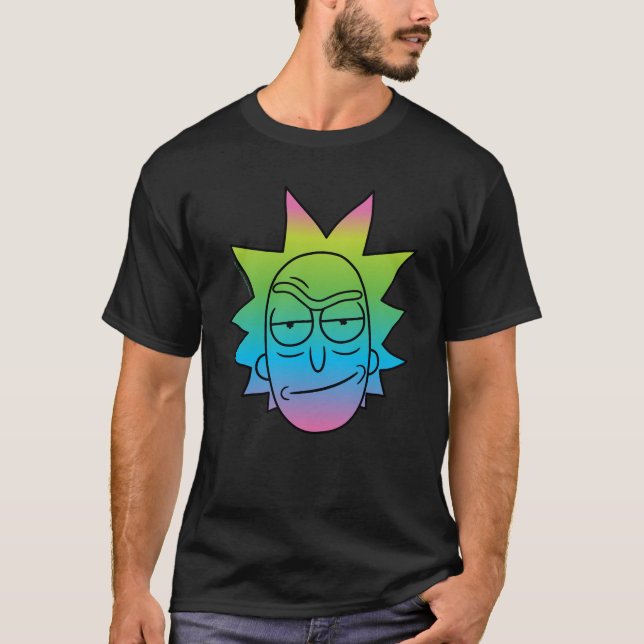 Camiseta RICK AND MORTY™ | Patrón Rainbow Rick Head (Anverso)