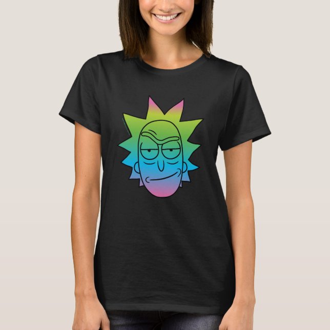 Camiseta RICK AND MORTY™ | Patrón Rainbow Rick Head (Anverso)