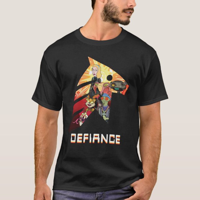 Camiseta RICK AND MORTY™ | Tripulación de Defiance Espacial (Anverso)