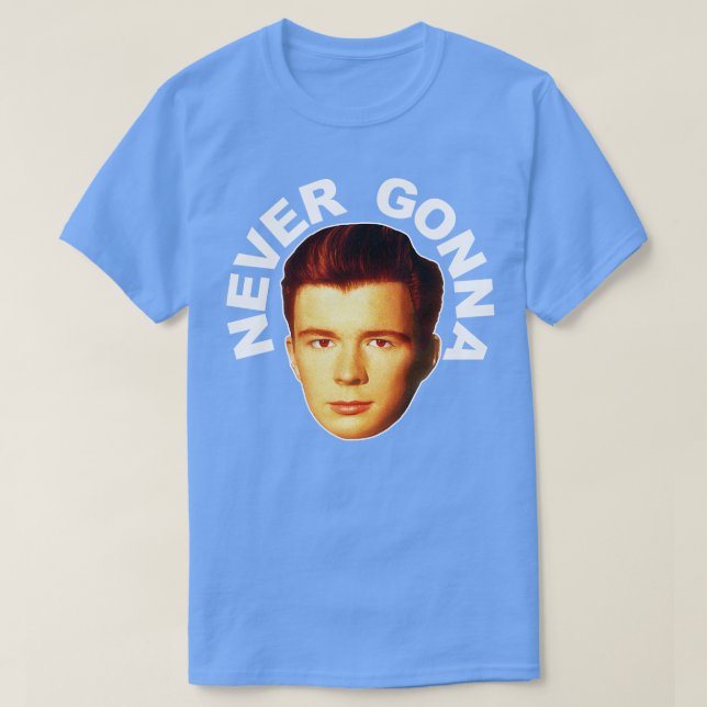 Camiseta Rick Astley Retro nunca rodará tributo a fans del  (Diseño del anverso)