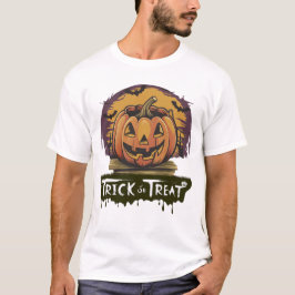 Camiseta rick o Tret Retro Calabaza Cubo Halloween
