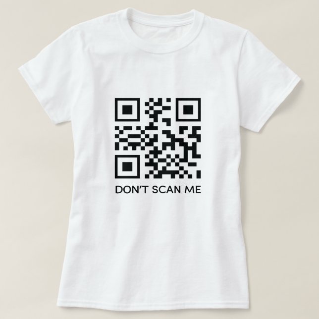 Camiseta rick roll gracioso código de exploración QR no me  (Diseño del anverso)