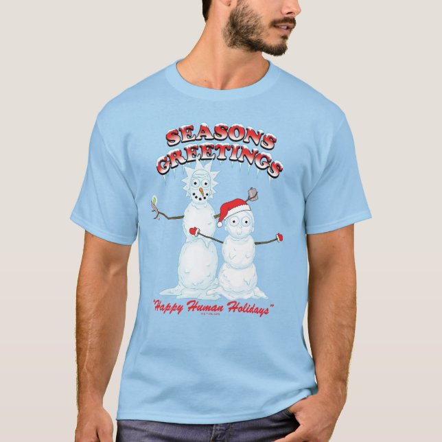 Camiseta Rick y Morty | Saludos de la temporada de Snowmen (Anverso)