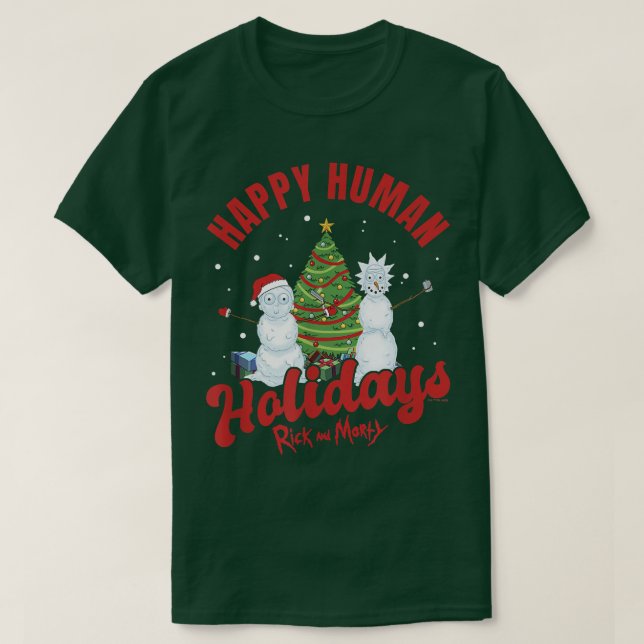 Camiseta Rick y Navidades mortales felices feriados humanos (Diseño del anverso)