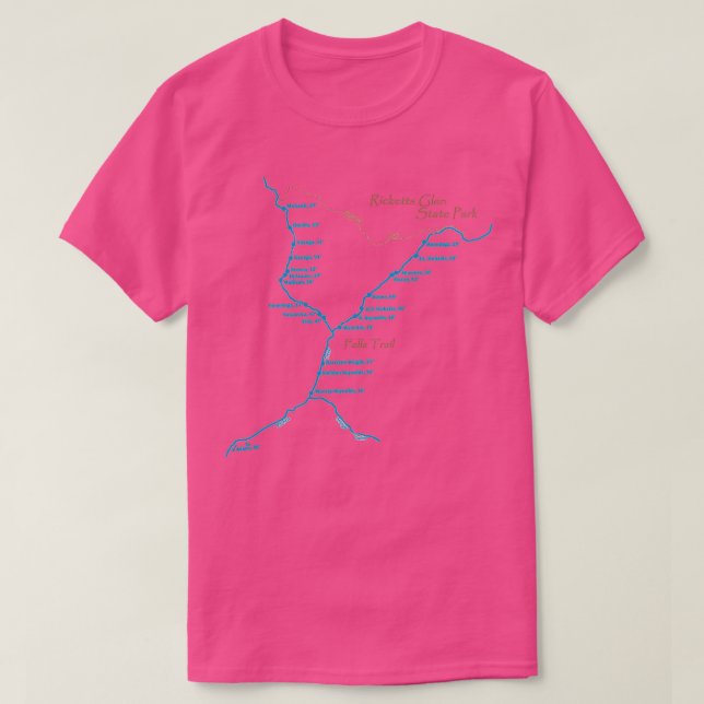 Camiseta Ricketts Glen cae mapa (Diseño del anverso)