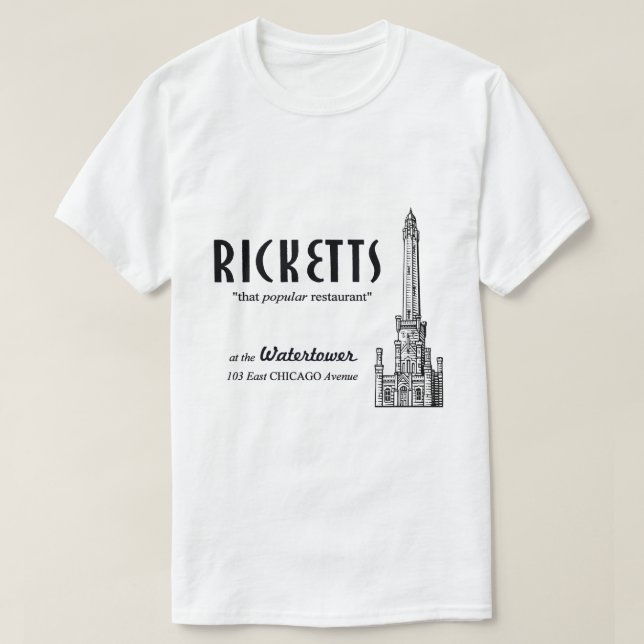 Camiseta Ricketts Restaurant, Chicago, Illinois (Diseño del anverso)