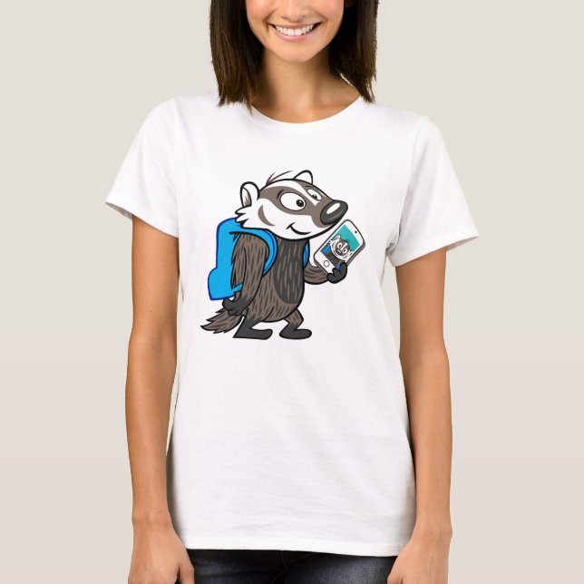 Camiseta Ricky Raccoon | Selfie de Boomer Badger (Anverso)