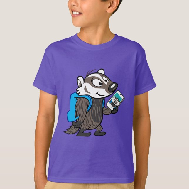 Camiseta Ricky Raccoon | Selfie de Boomer Badger (Anverso)