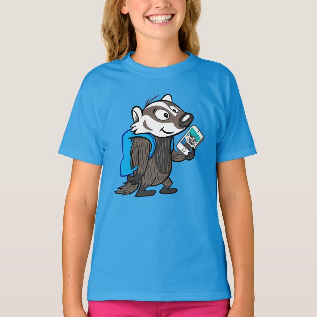 Camiseta Ricky Raccoon | Selfie de Boomer Badger (Anverso)