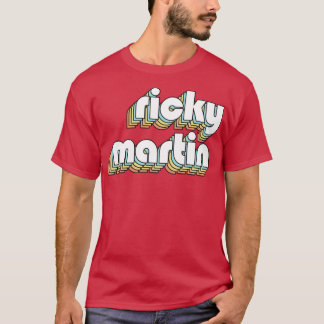 Camiseta RickyRetro Estilo de tipografía arcoiris oscuro