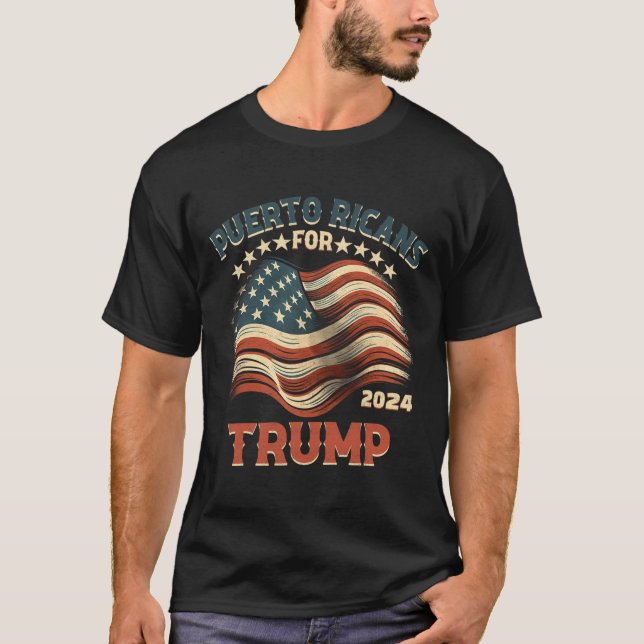 Camiseta Ricos Por Bandera De Estados Unidos De Trump 2024 (Anverso)
