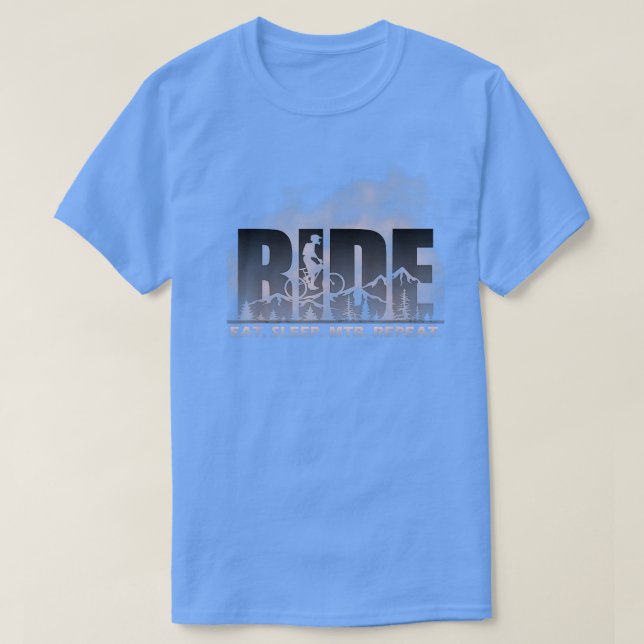 Camiseta Ride Eat Sleep MTB Repeat Mountain Biking1300 (Diseño del anverso)