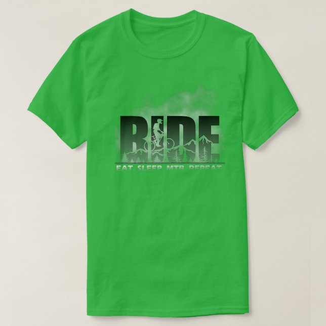 Camiseta Ride Eat Sleep MTB Repeat Mountain Biking  979 (Diseño del anverso)