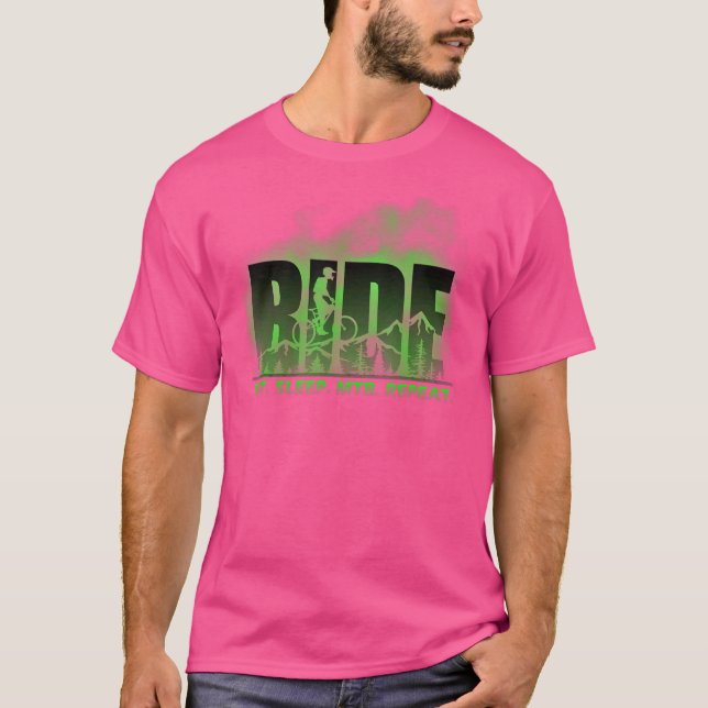 Camiseta Ride Eat Sleep MTB Repetir Montaña Bicicleta 1 (Anverso)