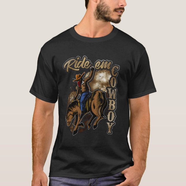 Camiseta Ride Em Cowboy Design (Anverso)