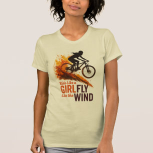 Camiseta Ride Like a Girl – Arte MTB con Salpicaduras Vinta