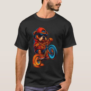 Camiseta "Ride or Bark – Perro Gángster en Bicicleta de Rue