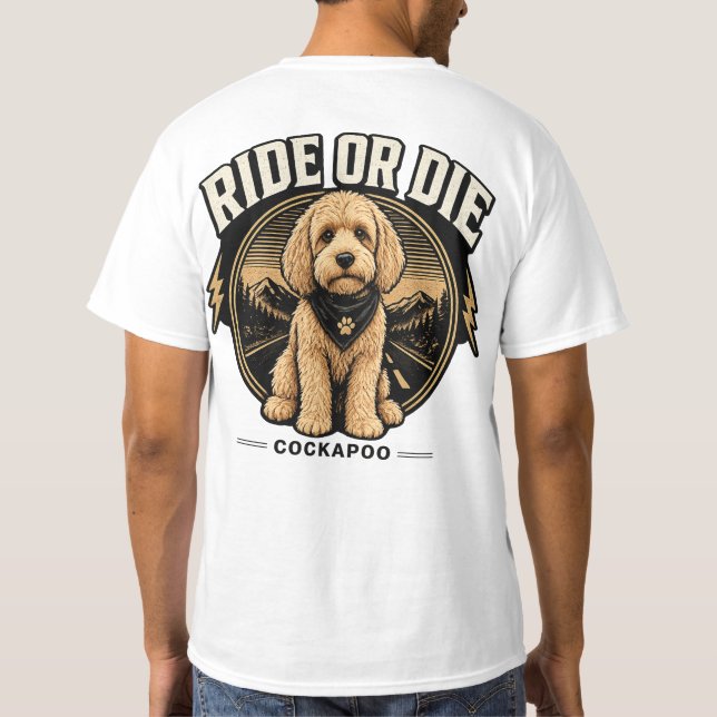 Camiseta Ride or Die Cockapoo – Regalo para dueños (Reverso)